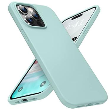 Imagem de DTTO Capa para iPhone 14 Pro, capa protetora fina de silicone líquido à prova de choque [proteção aprimorada para câmera e tela] com almofada de grade favo de mel para iPhone 14 Pro 6,1 polegadas 2022, verde menta
