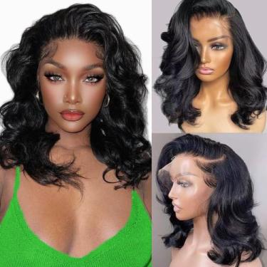 Imagem de Peruca BEULADY Bob de 14 polegadas Body Wave HD Lace Front 200% de den