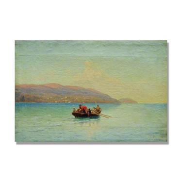 Imagem de Impressões em tela famosas. "Sea Walk" de Lev Lagorio, reproduções de arte clássicas, decoração de parede moderna para sala de estar escritório. 60 x 90 cm-23,6 x 35 polegadas sem moldura