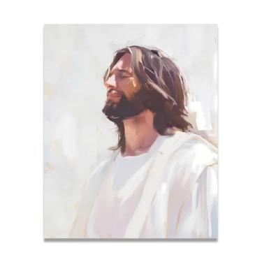 Imagem de Meditação Cristo Jesus Wall Art Life Child Of God Poster Católico Cristão Senhor Pintura Religiosa Bíblia Imagem para Sala de Estar Igreja Pinturas Modernas Arte Decorativa 90 x 70 cm