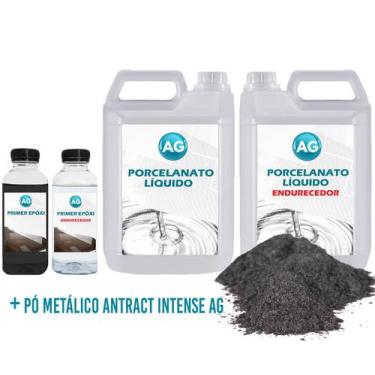 Imagem de Kit Porcelanato Líquido Metálico Antract Intenso Ag Por M - Resinas Ag