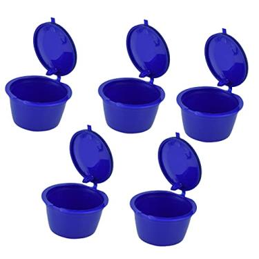 Imagem de Cápsula de café Reutilizável, 5pcs 50ml de Filtro de café Com Colher, Compatível Com Models Melody, Genio, Mini ME, Esperta e Circolo (BLUE #12)