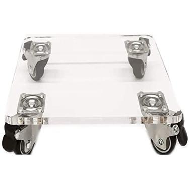 Imagem de FQCXCKJ Carrinho para vasos com rodas, capacidade de carga: 60 - 75 kg, para vasos de interior, exteriores, casa e jardim (quadrado, 25 cm)