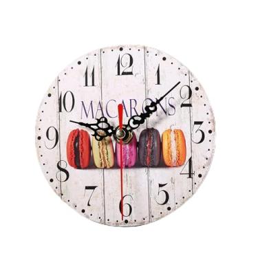 Imagem de Decoração do Relógio de Parede Redonda do MDF para Escritório Em Casa, Relógio Criativo Vintage Com Padrões Elegantes, Material Ecológico e Vintage (33)