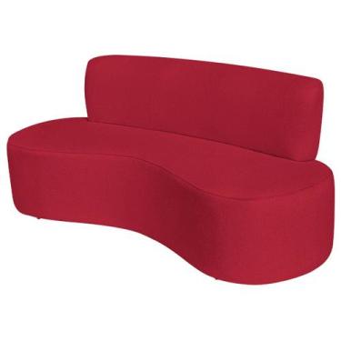 Imagem de Sofá Curvo Orgânico Escritório Recepção 4 Lugares Amsterdã 200cm Suede