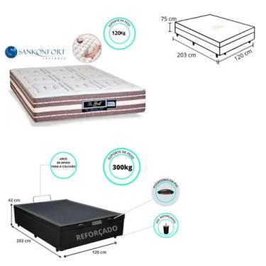 Imagem de Conjunto Viúva Cama Box Baú Jadmax c/ Colchão Le Griff Sankonfort - Me