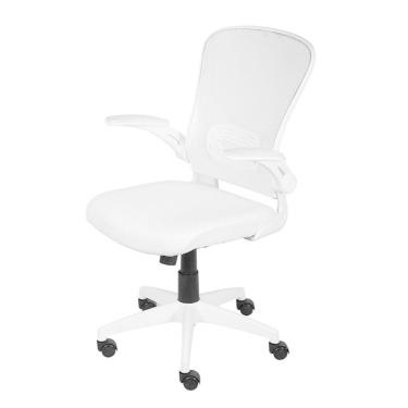 Imagem de Cadeira Escritório Giratória NR-17 Diretor Bogotá Or Design Tela Mesh Branca Base Rodízio Nylon Branco