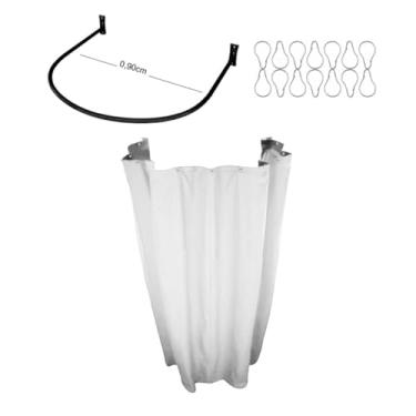 Imagem de Kit Provador Cortina Branca e Arco 70x70 Para Loja De Roupas