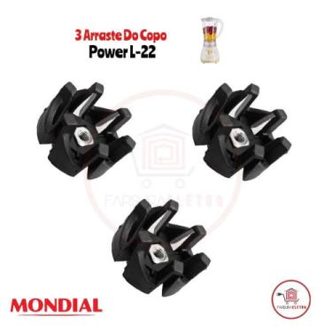 Imagem de 3 Arrastes do Copo Original Liquidificador Mondial Power L-22