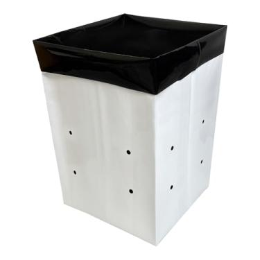 Imagem de A.A Sacos de cultivo de 3 galões preto e branco sacos de berçário de poliéster para plantas, cultivo de árvores, estufa (pacote com 50)