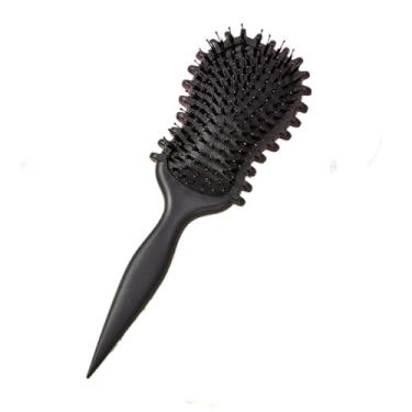 Imagem de Escova de definição de cabelo cacheado, pente para cabelo molhado, ferramenta para cachos (preto)