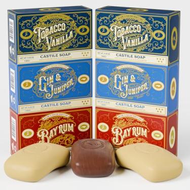 Imagem de Carolina Castile Soap Sabonete Vegano Castela, Pacote Com 6 Sabonetes Naturais Para Homens, Mulheres E Crianças, Barras Hidratantes Suaves Manteiga De Cacau Orgânica Azeite Oliva, 140 Ml Cada