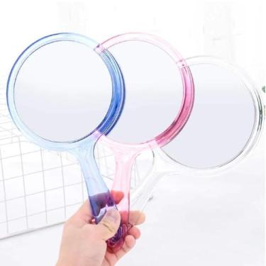 Imagem de Kit 2 Espelhos de Mão Redondo Dupla Face com Zoom 2x - Ami, Rosa