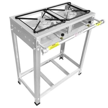 Imagem de Fogão Industrial 2 Bocas, Alta Pressão, Inox, Queimadores Caulim 125mm, Linha ECO