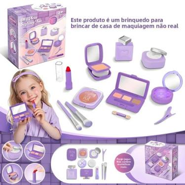 Imagem de Conjunto De Maquiagem De Luxo Para Meninas 12 Pcs Batom Não Tóxico Som