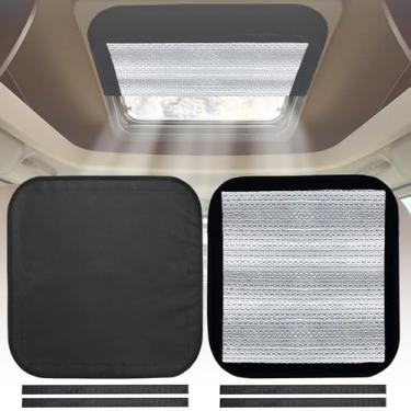 Imagem de Toldo blackout para ventilação de teto RV - capa isolante de ventilação de claraboia para campistas, trailers, motorhomes, raios UV e proteção contra o calor, 40,6 cm x 40,6 cm, 1 peça (preto)
