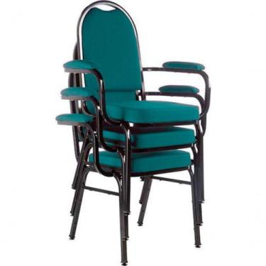 Imagem de Kit Com 3 Cadeiras Para Auditório Linha Hotel Tom Verde. - DESIGN OFFI