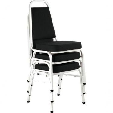 Imagem de Kit Com 3 Cadeiras Empilháveis Linha Hotel Plus Preto - DESIGN OFFICE 