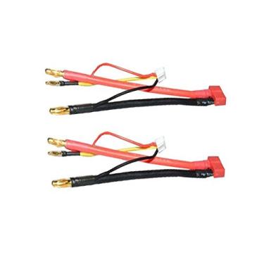 Imagem de Yiqigou Pacote com 2 conectores fêmea de plugue T para plugue banana de 4 mm 4,0 mm conector macho bala adaptador de bateria LiPo fio condutor com fio de plugue de equilíbrio JST-XH 2s