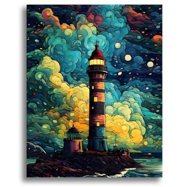 Imagem de Oiuyamn Pintura por número para adultos, kits de pintura a óleo DIY, tela fácil de pintar por números para iniciantes, perfeito para presentes e decoração de casa (40,6 cm x 50,8 cm)