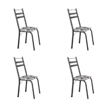 Imagem de Conjunto Com 4 Cadeiras Tubular Itália Artefamol Dark