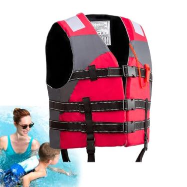 Imagem de Colete Salva-Vidas para Crianças, Colete de Natação Ajustável, Dispositivo Auxiliar de Flutuação Confortável com Alça Ajustável e Apito para Crianças e Adultos em Pesca Navegação Natação e