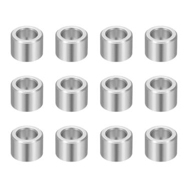 Imagem de PATIKIL Espaçadores de alumínio de 12 peças, espaçadores de metal de 5/16 x 1/2 de alumínio 3/8 L, bucha redonda não rosqueada para parafusos de 5/40.6 cm, prata