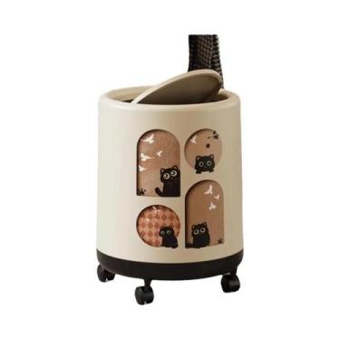 Imagem de Lixeira Medieval De Grande Capacidade Com Rodas, Design Estético Fofo 