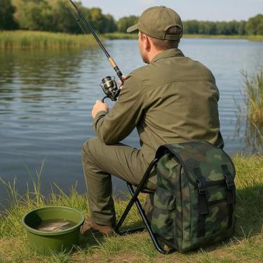 Imagem de Cadeira Mochila Bolsa Semi Térmica para Camping Snel Home, Verde, Unic