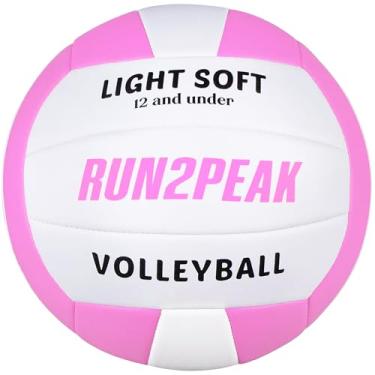 Imagem de RUN2PEAK Voleibol leve e macio - vôlei leve projetado para iniciantes - Bolas de vôlei leves para uso interno e externo, praia, quintal, tamanho oficial, 5, bola de vôlei de treinamento