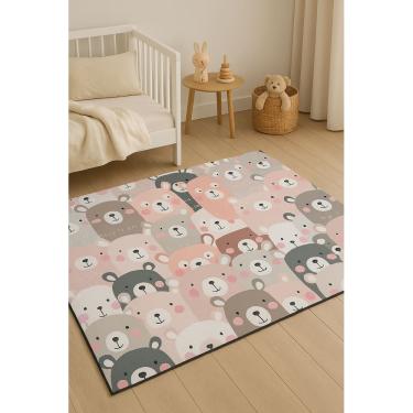 Imagem de Tapete Infantil Emborrachado Antiderrapante 100x140cm - Ursinhos