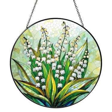 Imagem de Vitral pendurado para janela, lírio do vale, apanhador de sol, 19,8 cm, presentes para mulheres, Natal, Dia das Mães, Dia dos Namorados, Natal, Dia dos Namorados, Férias