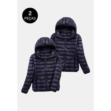 Imagem de Kit 2 Jaquetas Puffer La'Oase Feminina Bobojaco com Bolsos e Capuz Removível Feminino-Feminino
