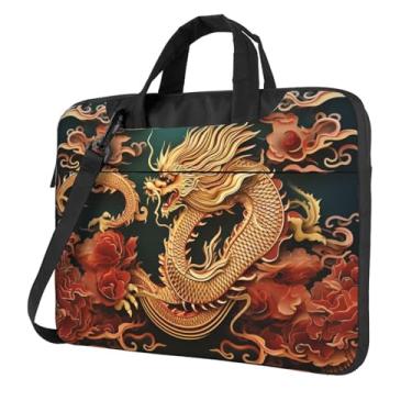 Imagem de Capa para laptop com fundo chinês dragão capa protetora à prova de choque para notebook bolsa portátil para laptop para homens e mulheres, Preto, 15.6 inch