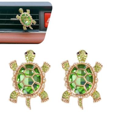 Imagem de MOXRUQ 2 peças de tartarugas marinhas para purificadores de ar de carro, clipe de saída de ar condicionado de tartaruga fofa, decorações de interiores com tema oceânico, difusor de ar de carros