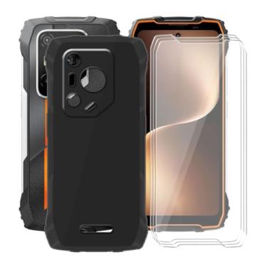 Imagem de YQINHHME Capa de celular para Oscal Pilot 3 (17,2 cm) + pacote com 3 películas protetoras de vidro temperado, silicone macio à prova de choque X antiarranhões, capa fina de TPU para Oscal Pilot 3