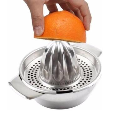 Imagem de 2 Espremedor De Laranja Limão Frutas Manual Em Aço Inox - IDEA