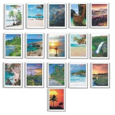 Imagem de Caderno Espiral 1/4 Flexivel 96Fls Pacote Sortidos Kit 20Un - Elite