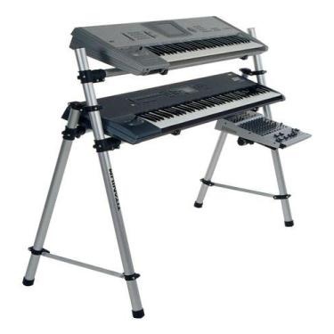 Imagem de Rack Ty-215 P/ 2 Teclado Musical Arranjador + Sup. Notebook - Titanium