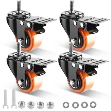 Imagem de Rodas Caster Wheels YUPEZOP de 2 polegadas com haste rosqueada, conjun