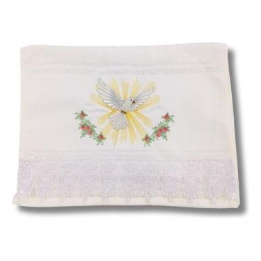 Imagem de Toalha de lavabo  Branca Espírito Santo - DaniBordados, Branco
