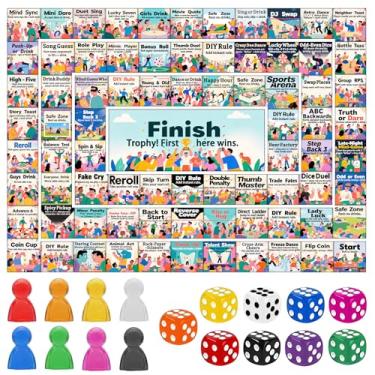 Imagem de Drinking Games for Adults, 79 Game Squares Wild Challenges with Reusable Waterproof Rubber Mat Board Game, 31.5×23.7in Large Size for 2-8 Players at Parties, Birthday & Family(Age 21+) (31.5×23.7IN)