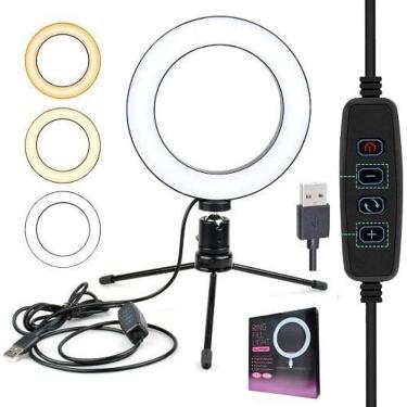 Imagem de Kit Youtuber Microfone Lapela Celular Iluminador Ring Light