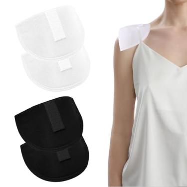 Imagem de 2 pares de ombreiras embutidas de espuma de 1,5 cm espessamento preto/branco