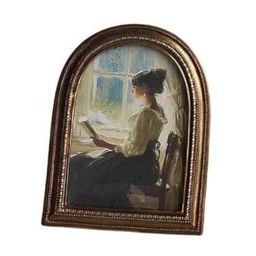 Imagem de Ｂｅｓｇａ Moldura de quadro ornamentada para pendurar ou ficar em pé, ornamento de design antigo, porta-retratos para exibição de fotos para mesa de corredor e, 6 Inch