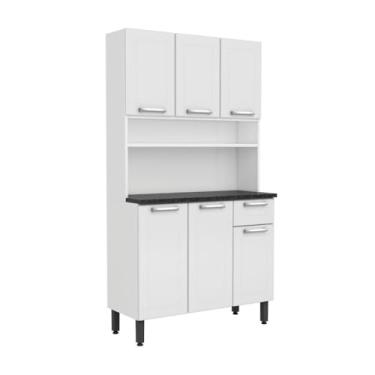 Imagem de Armário de Cozinha Aço 6 Portas 1 Gavetas Múltipla Bertolini Branco