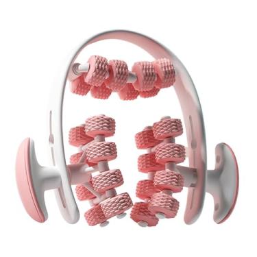 Imagem de KiBcsLic Rolo Muscular Circular com 24 Rodas, Anel de Massagem Ajustável, Leve E Portátil para Treinamento Corporal, Rosa