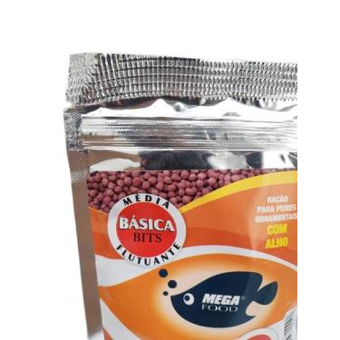 Imagem de Ração Mega Food Basica Bits Alho Media 100g para peixes