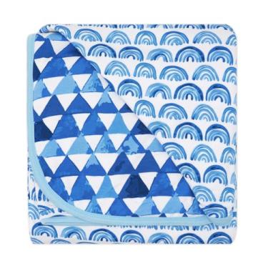 Imagem de Little Sleepies Cobertor de nuvem, viscose macia de bambu para meninos e meninas, leve, perfeito para pessoas com sono quente, 127 x 127 cm, grande (arco-íris azul)