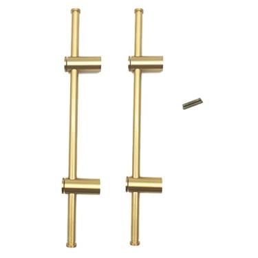 Imagem de Puxador de latão para porta de chuveiro, puxador de vidro para porta de banheiro, dourado, 1 par, 265 mm de comprimento